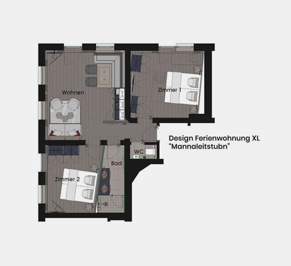 Designferienwohnung XL - Mannaleutstubn